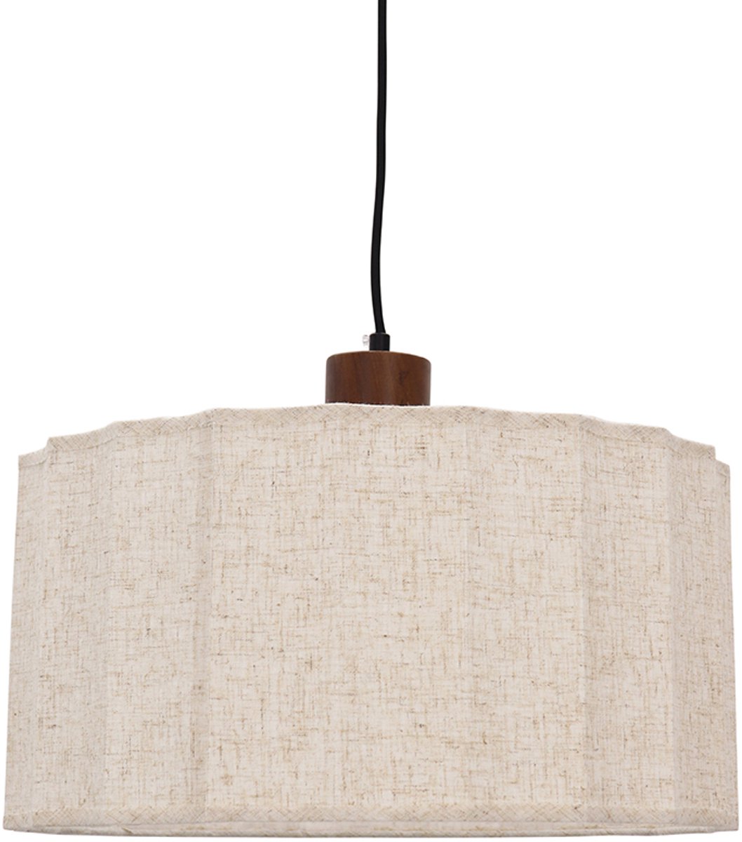 Olucia - LOULOU - Hanglamp - Beige / Zwart - Vorm: Rond