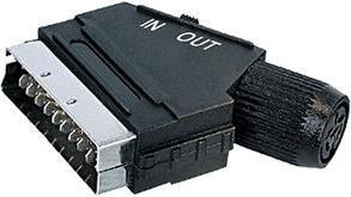 Image of Adapter Scart met schakelaar voor in en uit mannelijk - DIN 6pins vrouwelijk