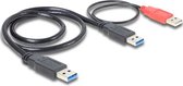 Delock - USB 3.0 Data/Voeding kabel - Zwart - 0.5 meter
