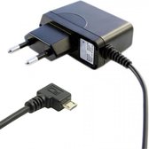 VHBW USB Micro B thuislader met vaste kabel en haakse connector - 1A / zwart - 1,1 meter