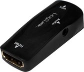 LogiLink HDMI naar VGA + 3,5mm Jack adapter met HDCP - compact / zwart