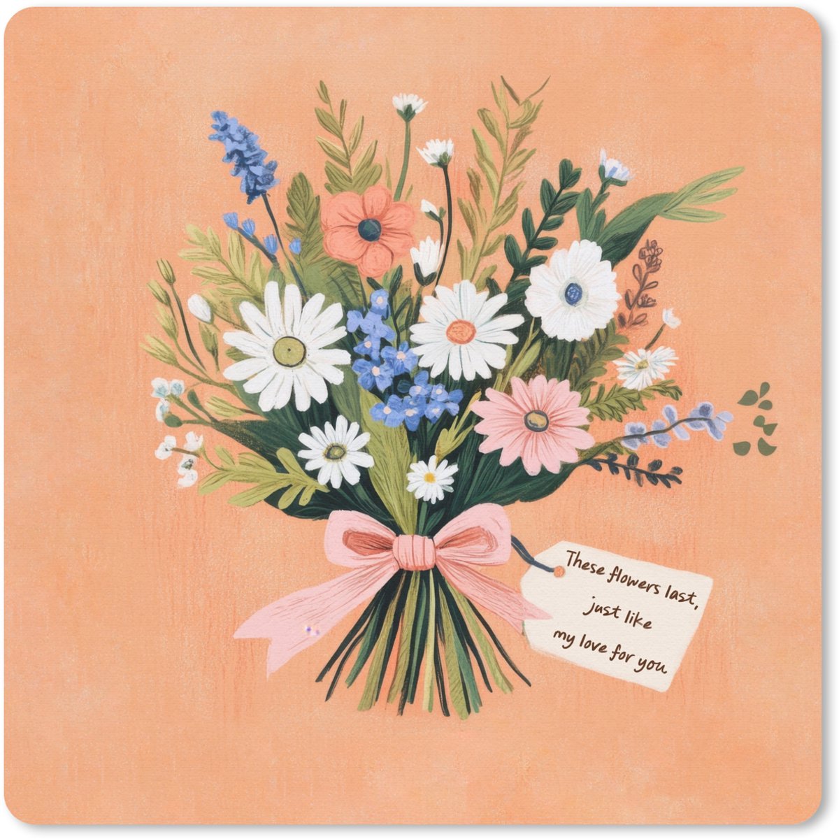 Muismat 30x30 cm - Mousepad Boeket - Strikje - Quote - Muismatten