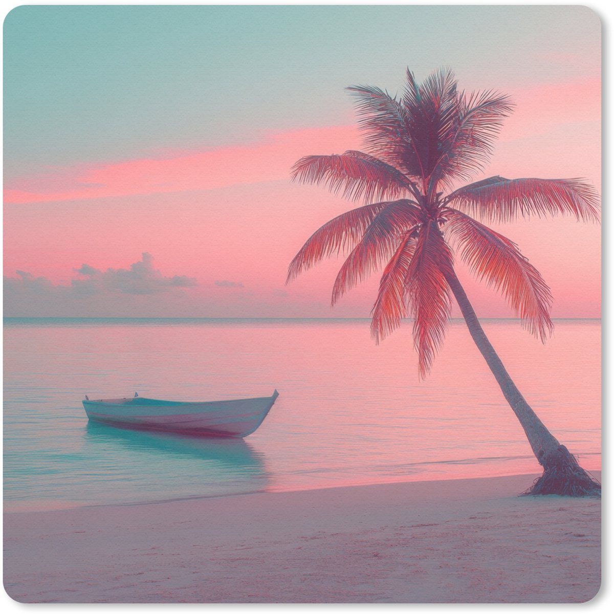 Muismat 30x30 cm - Mousepad Zee - Boot - Zonsondergang - Muismatten
