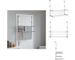 vidaXL - Droogrek - voor - balkon - 89x25x(60-95) - cm - aluminium