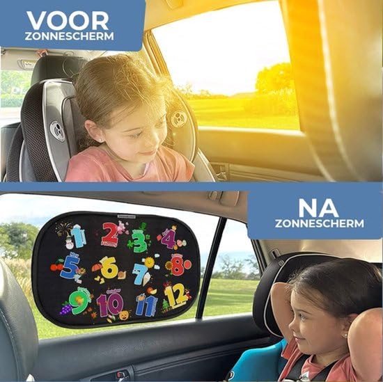 Innovaland - Pare-soleil Bébé voiture - Extra foncé pour une meilleure Protection - Autocollant - Protection UV - Fenêtre latérale - Enfant - Protection solaire voiture