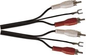 Câble audio stéréo Electrovision Tulip avec fil de terre - noir - 1,2 mètre