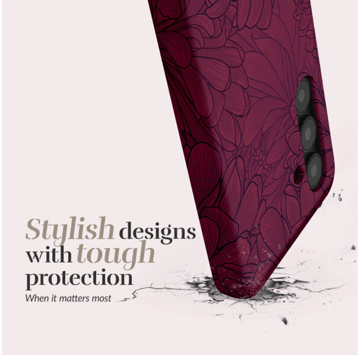 Mio by Mobilize Hoesje geschikt voor Samsung Galaxy A55 MagSafe Telefoonhoesje Hardcase | Mio by Mobilize Backcover | Geschikt voor MagSafe | Geschikt voor Draadloos Opladen met Magnetische Ring | Geschikt voor MagSafe Case - Berry Blooms | Rood — cadeau in Cadeau-ideeën - foto 3