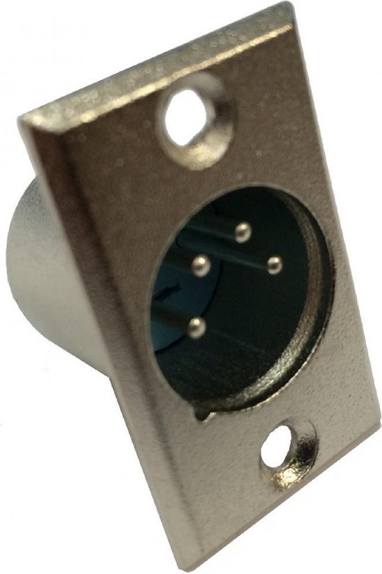 XLR 4pins inbouwconnector (m) grijs bol