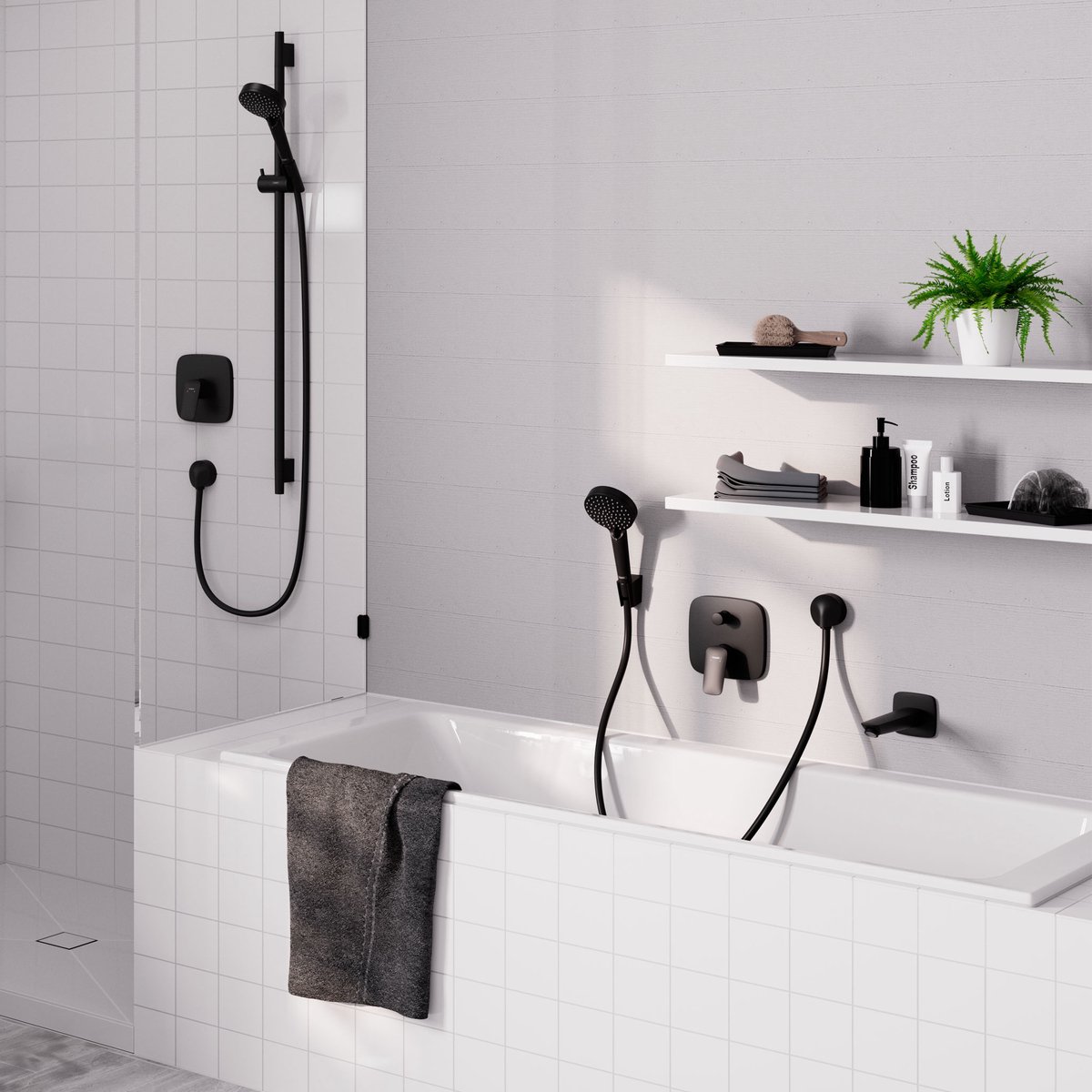 Hansgrohe Logis Badmengkraan - inbouw - voor ibox universal - mat zwart