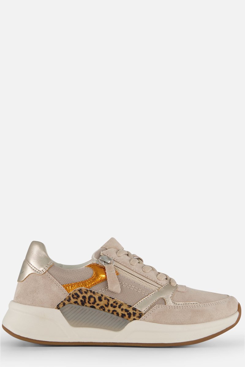 Gabor Leopard Rollingsoft Sneakers beige Textiel - Dames