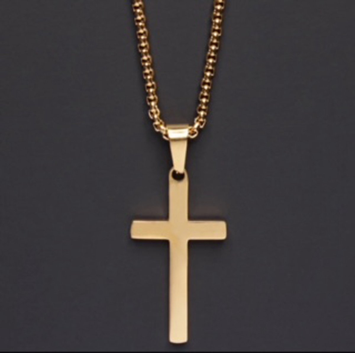 JP Family Jewelry - Halsketting Klassieke Kruis Goud - Verguld RVS - Lengte 60 cm