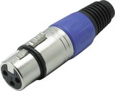S-Impuls XLR 3-pins (v) connector met plastic trekontlasting - grijs/blauw