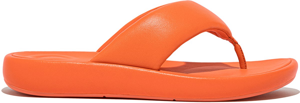 FitFlop FitFlop Iqushion D-Luxe Padded Leather Toe-Post Sandals ORANJE - Maat 42