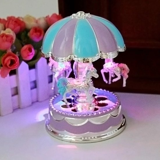 Mini Led Muziekdoos Carrousel Draaimolen - Klassieke Muziekdoos voor Kinderen en Volwassenen, Perfect als Kerstcadeau en Bruiloft Decor