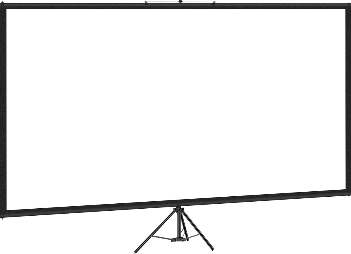 Draagbaar Projectiescherm met Standaard, 100-Inch, 4K HD-Resolutie, 16:9 Beeldverhouding, Verstelbare Hoogte, Met Polyester Scherm en Aluminium Standaard