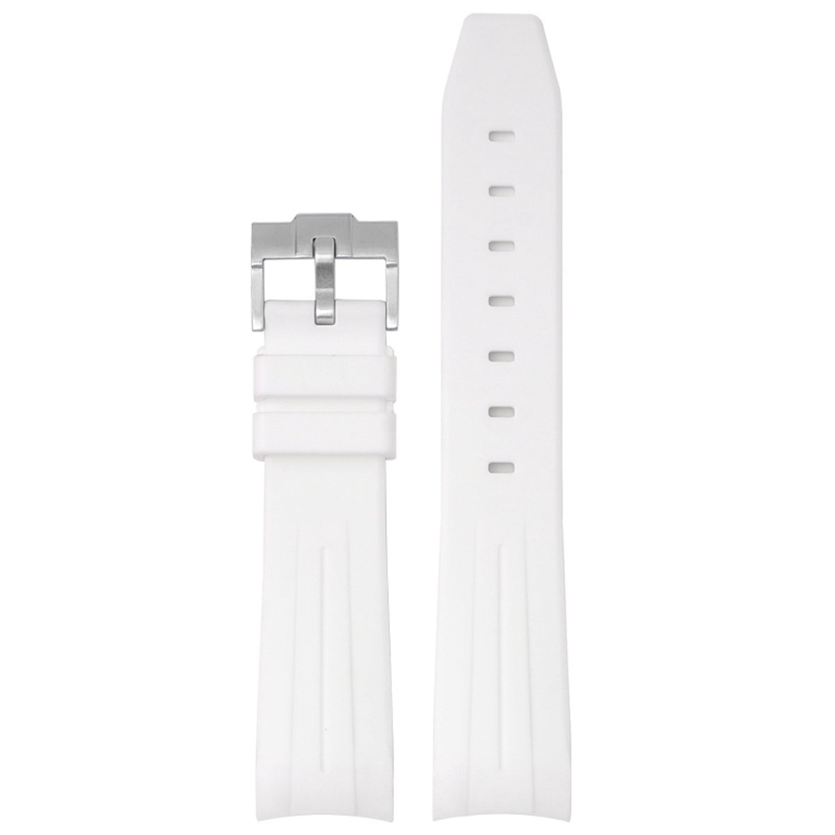 Bandje voor Omega x Swatch Mission on Earth MoonSwatch - Rolex Horloge - SEIKO Horloge - 20mm - Zacht Rubber - Wit