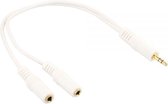 S-Impuls 3,5mm Jack stereo audio splitter - wit - 0,15 meter