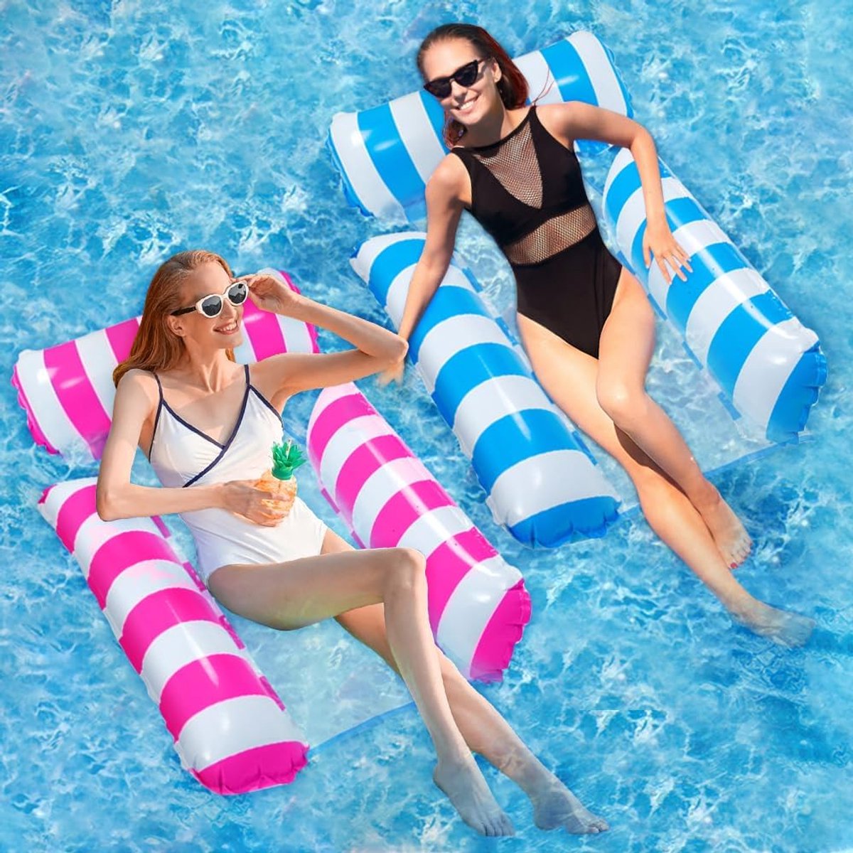 Opblaasbare Water Hangmat 4 in 1 voor Zwembad en Strand - Comfortabel Drijvend Bed voor Volwassenen en Kinderen