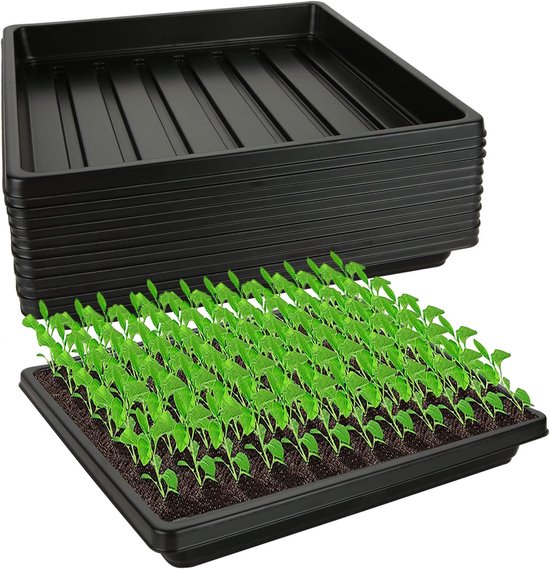Zaaidienbladen voor Planten en Groenten - 12 Stuks Kweekbakken 26,9x26,9 cm