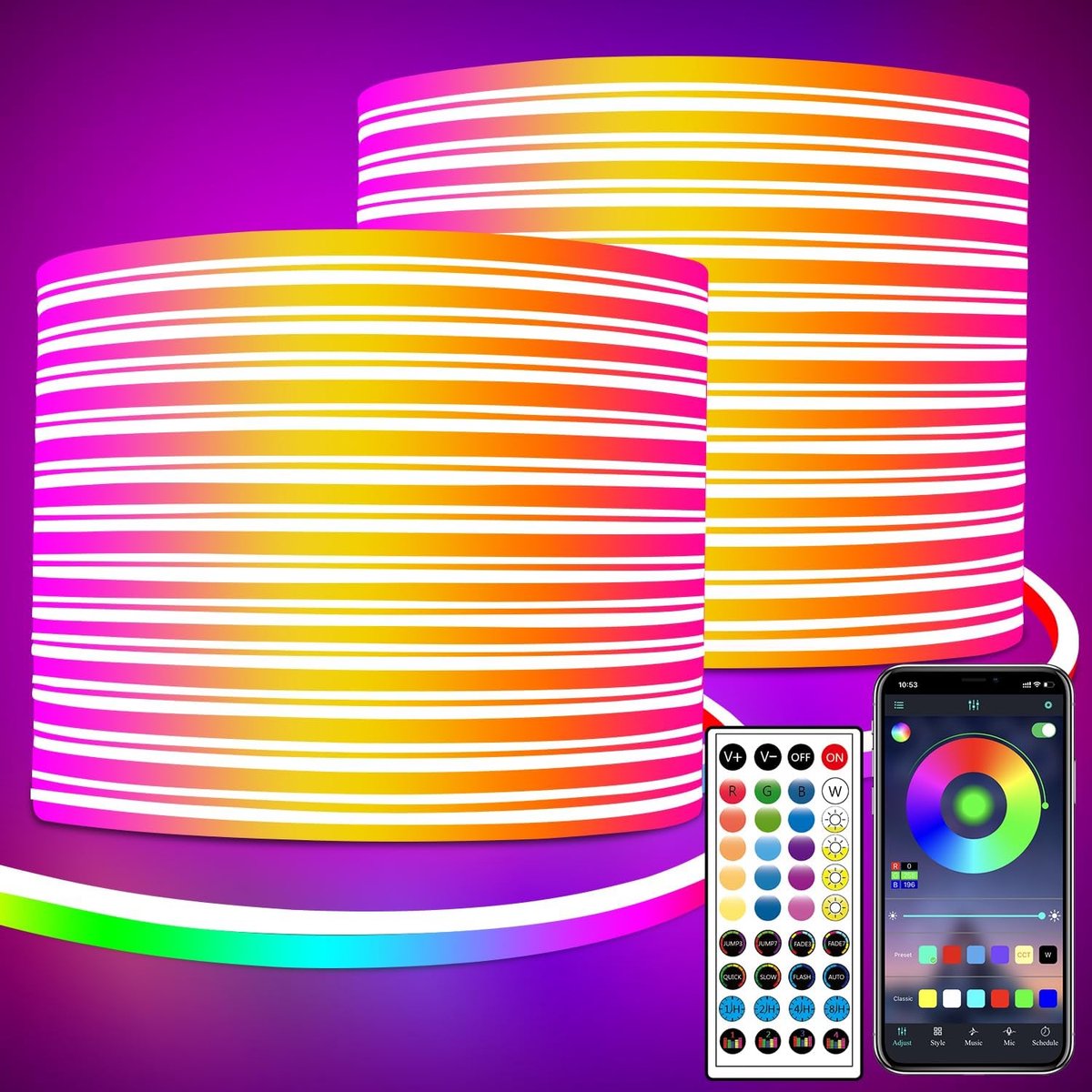 Flexibele RGB Neon Ledstrip 30m met Afstandsbediening en App-besturing - IP65 Waterdicht voor Binnen- en Buitendecoratie