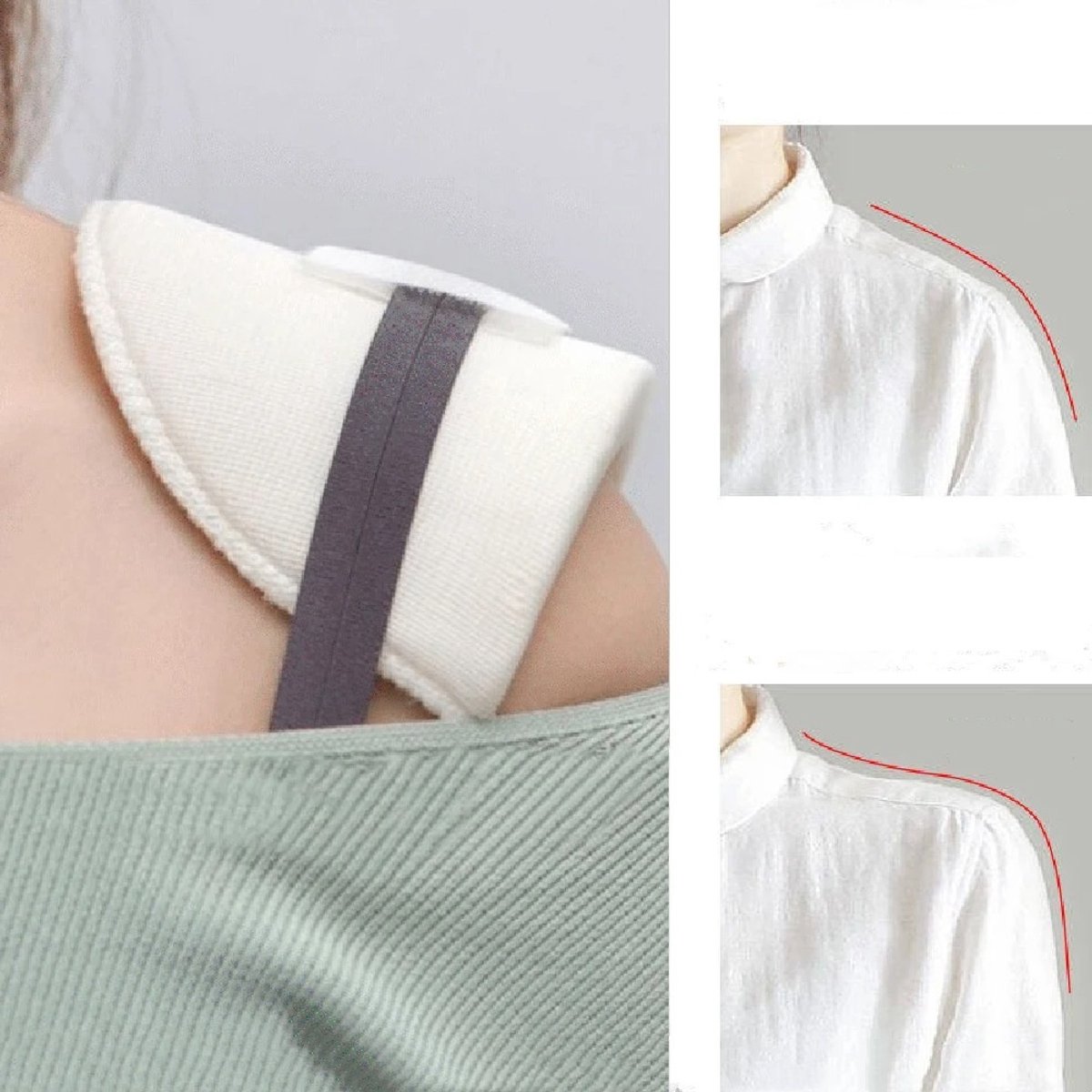 WiseGoods Premium Zachte Zelfklevende Schoudervullingen Met Schuim - Kleding Accessoires - Dameskleding - Spons - Vrouw - Wit