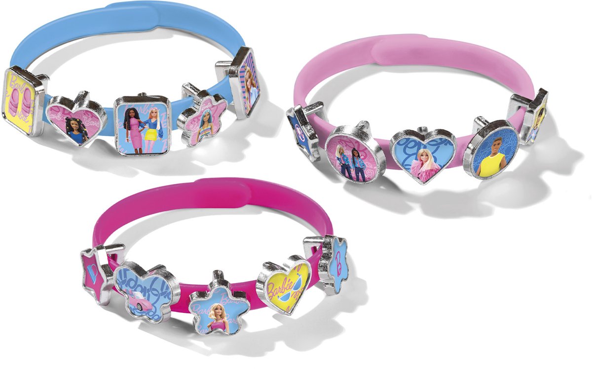 Barbie Totum 3 schuif armbandjes maken met 18 bedels - speelgoed meisjes vanaf 3 jaar - sieraden knutselset peuter kleuter — afbeelding 9