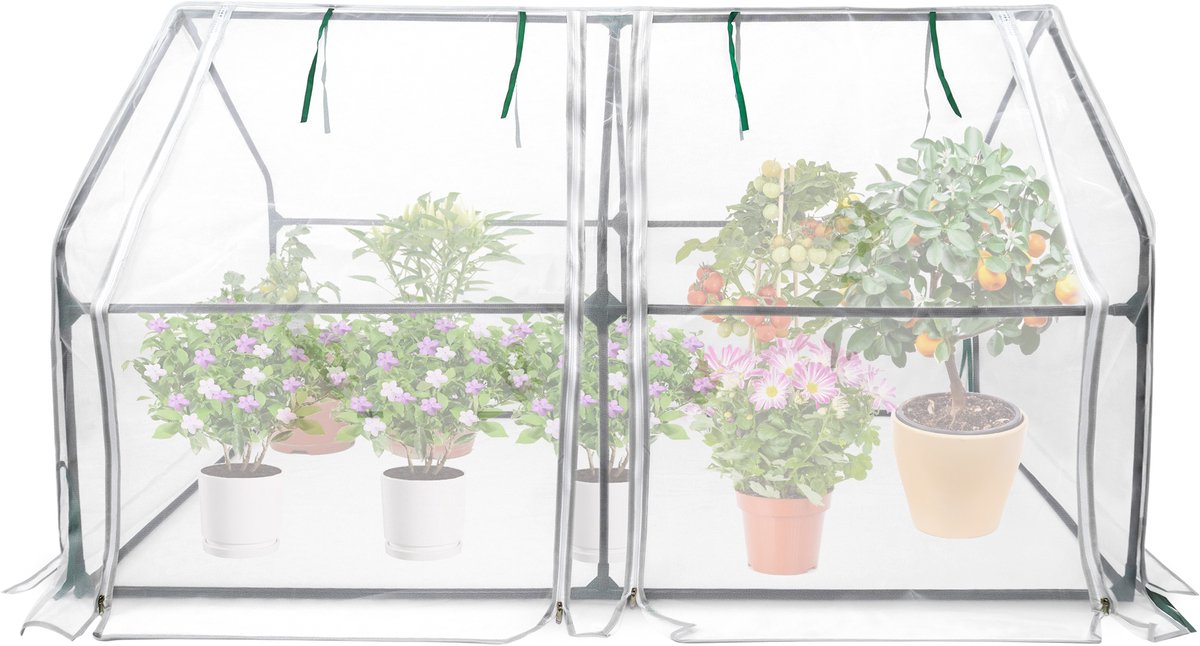 Aufun Kweekkas, Kas Met Folie, Kas Voor Tomaten Buiten Van 180X90X90Cm, Kas-Kit Met Deur, Geschikt Voor Het Verbouwen Van Planten In De Tuin,Wit