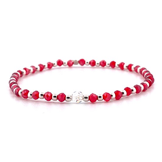 Heaven Eleven - femme - bracelet - Swarovski - argent 925 - rouge - 3 mm - 17 cm
