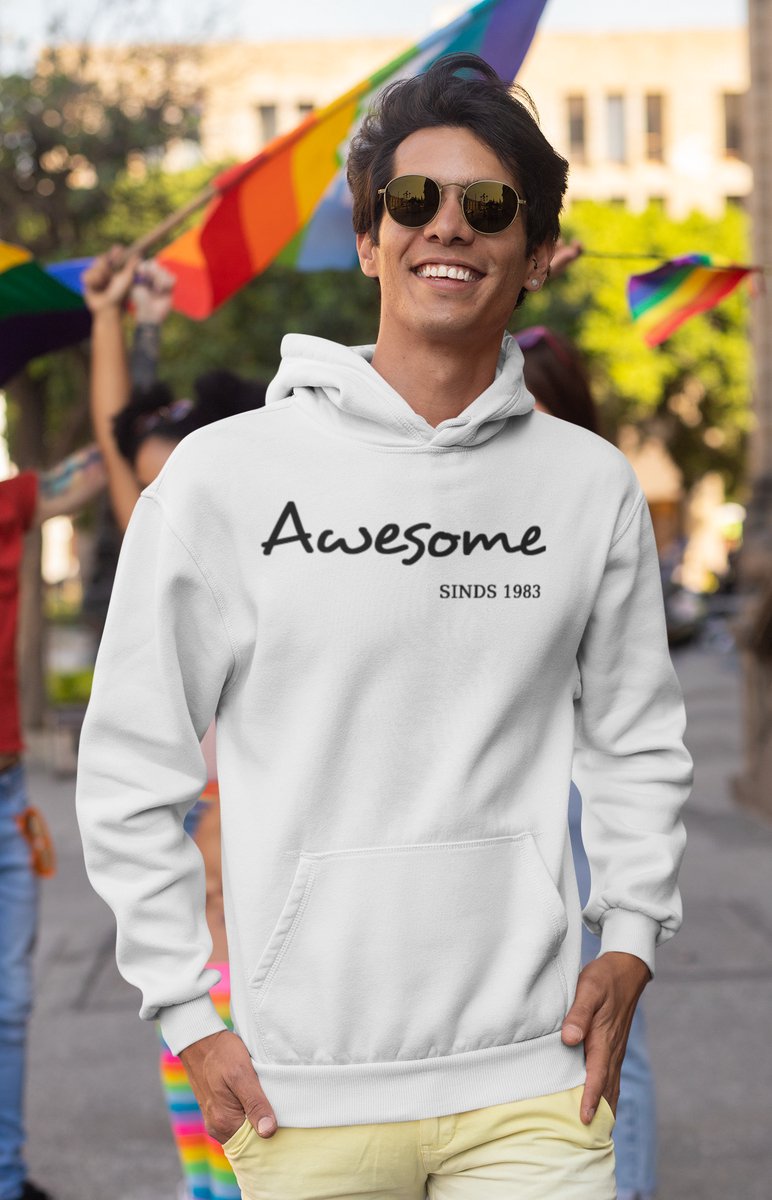 1983 Verjaardagscadeau heren Witte Hoodie heren met capuchon Awesome Hoodies