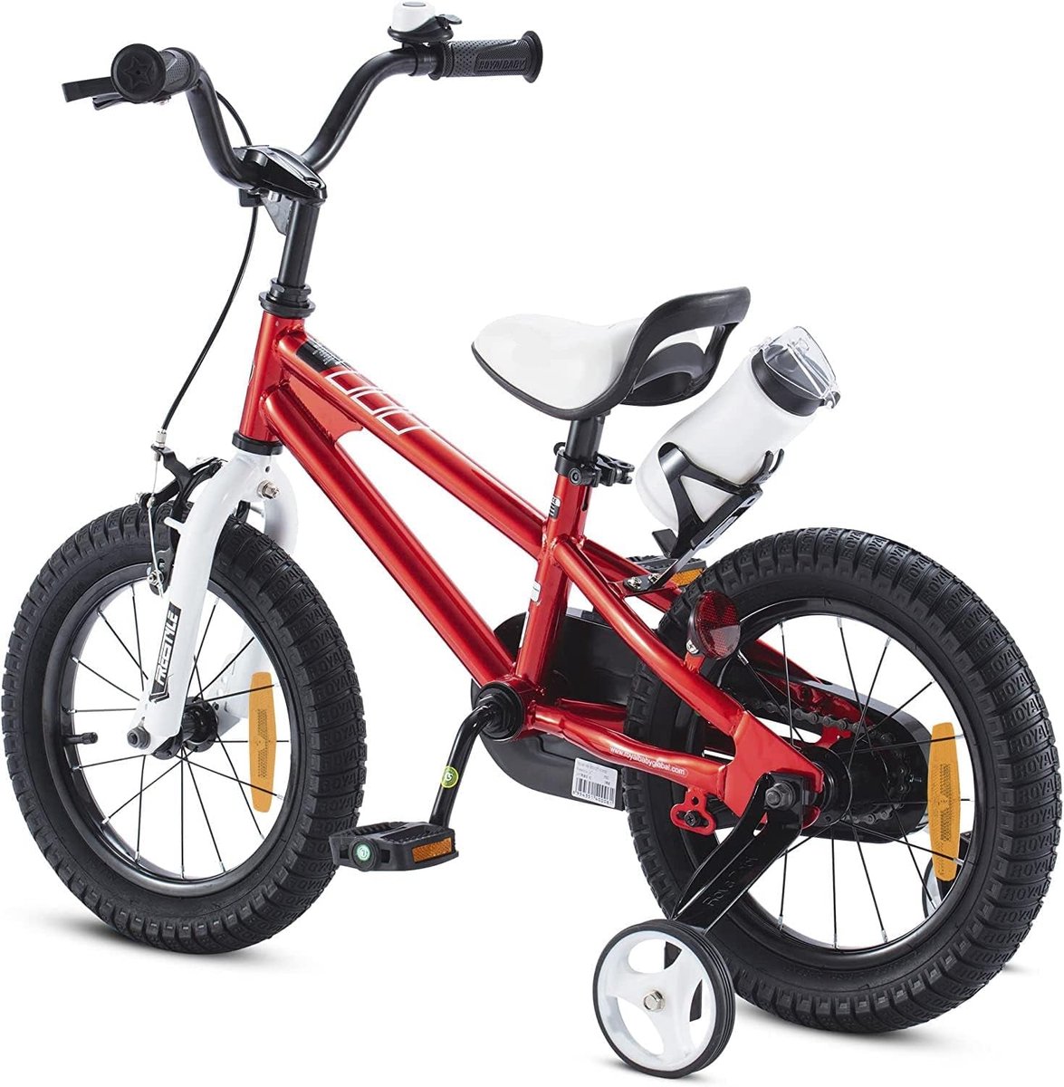 Kinderfiets - Kinderfiets 14 inch - Lichtgewicht - met Trainingswiel - Waterfles - Zadelhoogte 49-62cm - voor Kinderen - ‎Unisex - Gelegeerd Staal - 102 x 18 x 56 cm - Rood