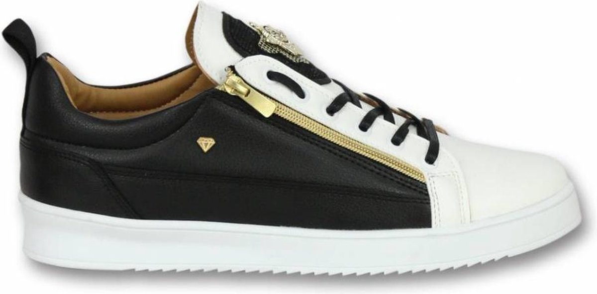 Heren Schoenen - Heren Sneaker Bee Black White Gold - CMS97 - Wit/Zwart |  bol.com