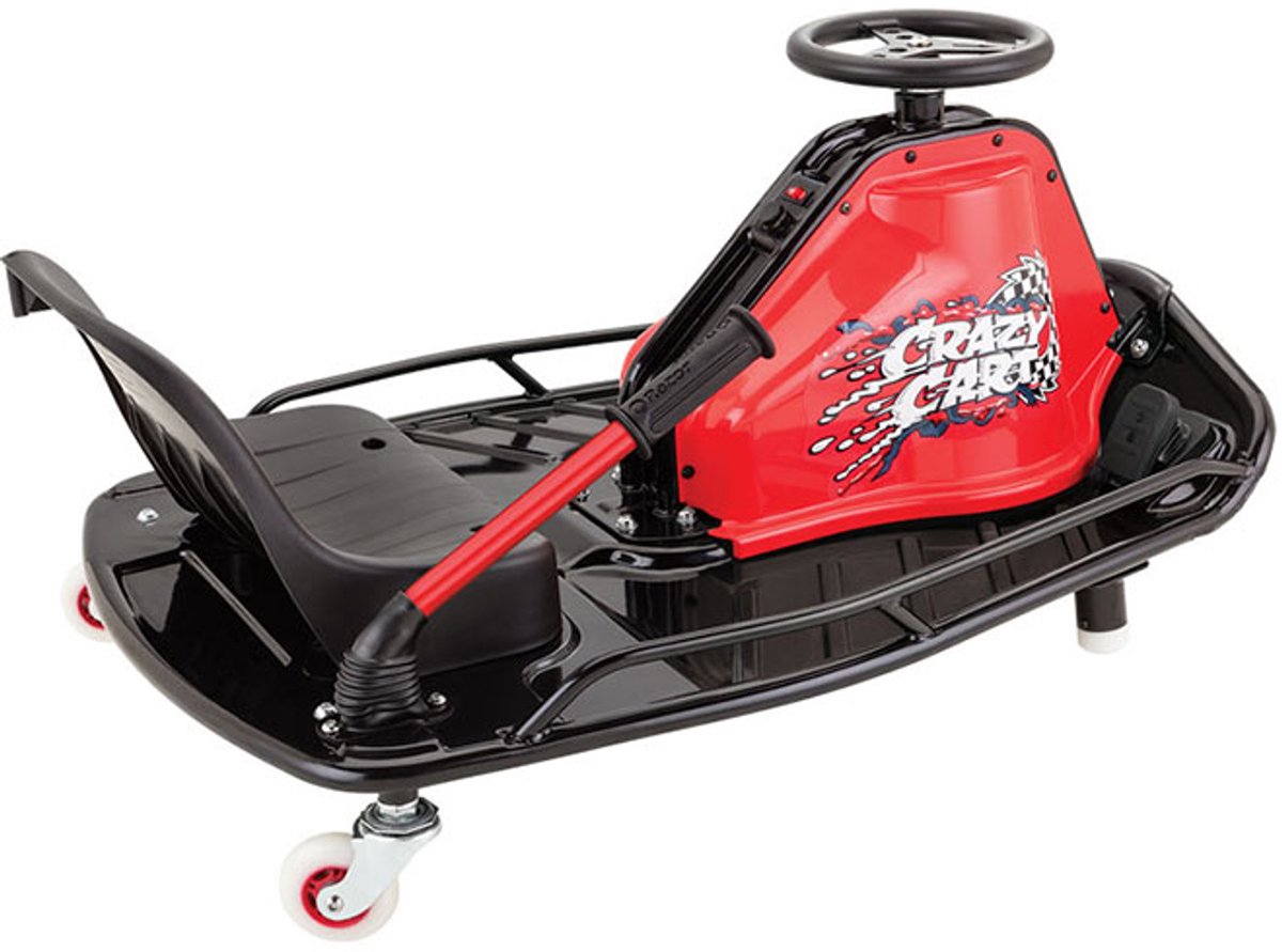 Razor Crazy Cart - Elektrische Drift-Kart - Zwart/Rood - Lithium Accu - Tot 19 km/h - Drift Bar Systeem - Voor Kinderen - Tot 63 kg - Vanaf 9 jaar