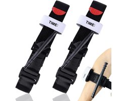 Tourniquet in 2-pack, tourniquetverband EHBO-set, 75 cm outdoor tourniquet noodgordel, draagbare tourniquet EHBO, eenhandig outdoor noodverband, geschikt voor kamperen, wandelen, bergbeklimmen en buitensporten