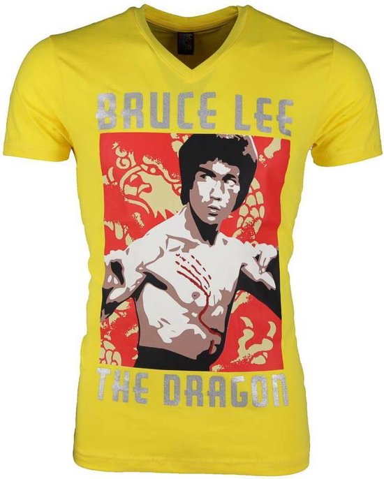 T-shirt - Bruce Lee the Dragon - Geel