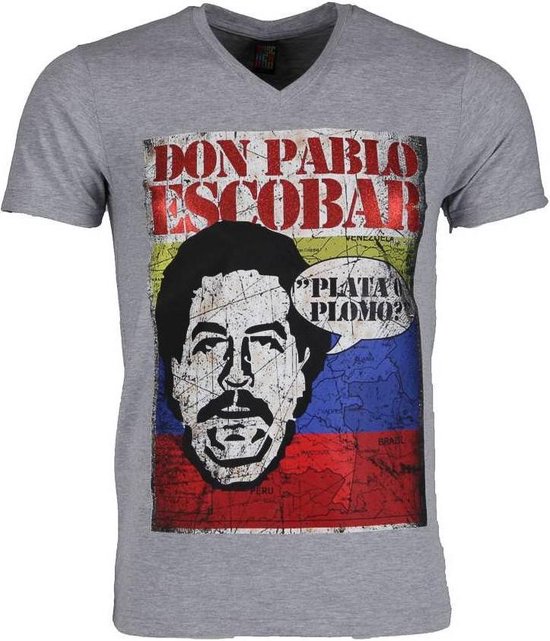 T-shirt - Don Pablo Escobar - Grijs