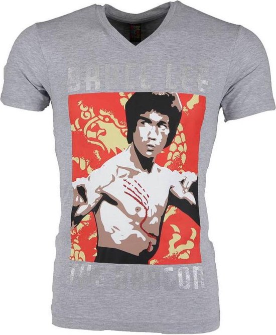 T-shirt - Bruce Lee the Dragon - Grijs