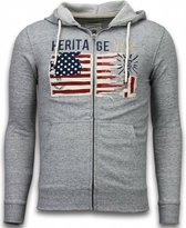 Casual Vest - Embroidery American Heritage - Grijs