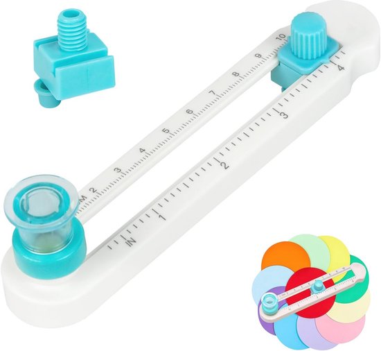 Cirkelsnijder, papiertrimmer, plakboeken, cirkelsnijder, knutselsnijgereedschap, roterende snijder voor karton (inclusief 3 messen) (groen
