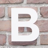 Huisnummer Arial B wit - Maat: Klein (10 cm) - blinde bevestiging - Huisnummerbord