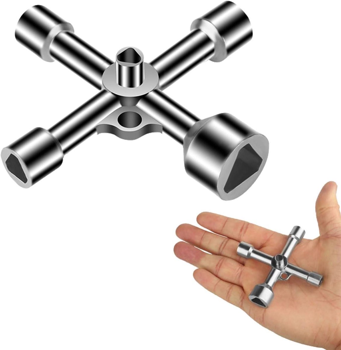 Trankielo 4-way Triangle Wrench Key for Electric Cabinet - 5mm/8mm/9mm/10mm/13mm Inner Size .
