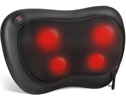 Shiatsu Massagekussen met Warmtefunctie voor Nek, Schouder en Rug - 3D Massageapparaat voor Diepe Ontspanning