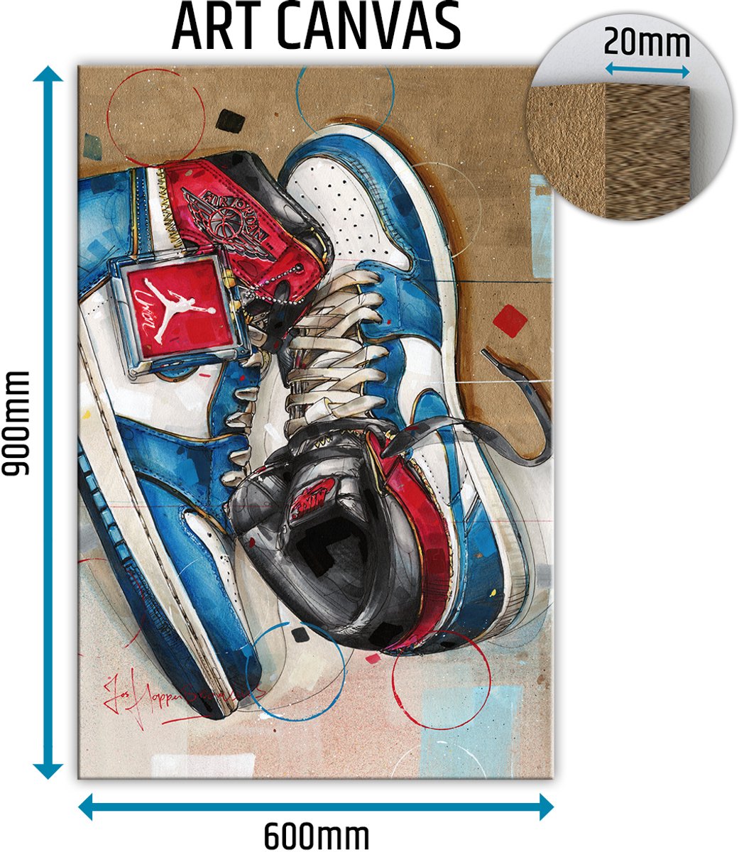 Sneaker canvas Union LA blue toe 60x90 cm