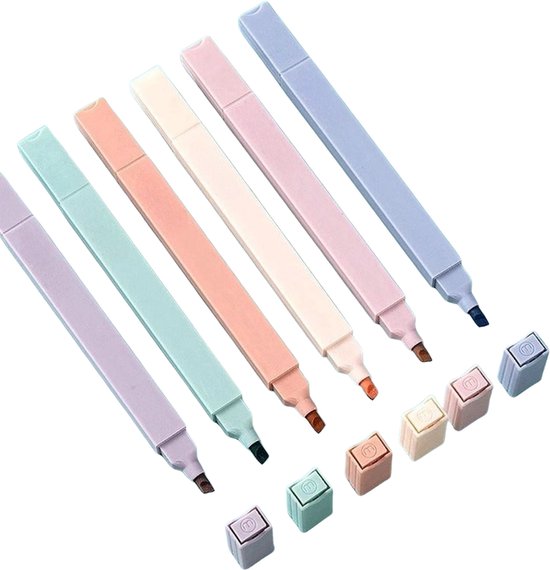 Markeerstiften pastel - Bijbel markeerstiften - Bijbel markers - Rechthoekige Twinmarker dubbelzijdige markeerstiften set - Fineliners Pastel stiften - Markers pastel - Dual-tip markeren met esthetische kleuren - Warm gekleurd