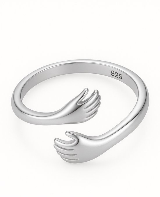 Bague Bague de l'amitié réglable en argent Ring 925 | Cadeau de fête des mères pour petite amie, fille ou mère