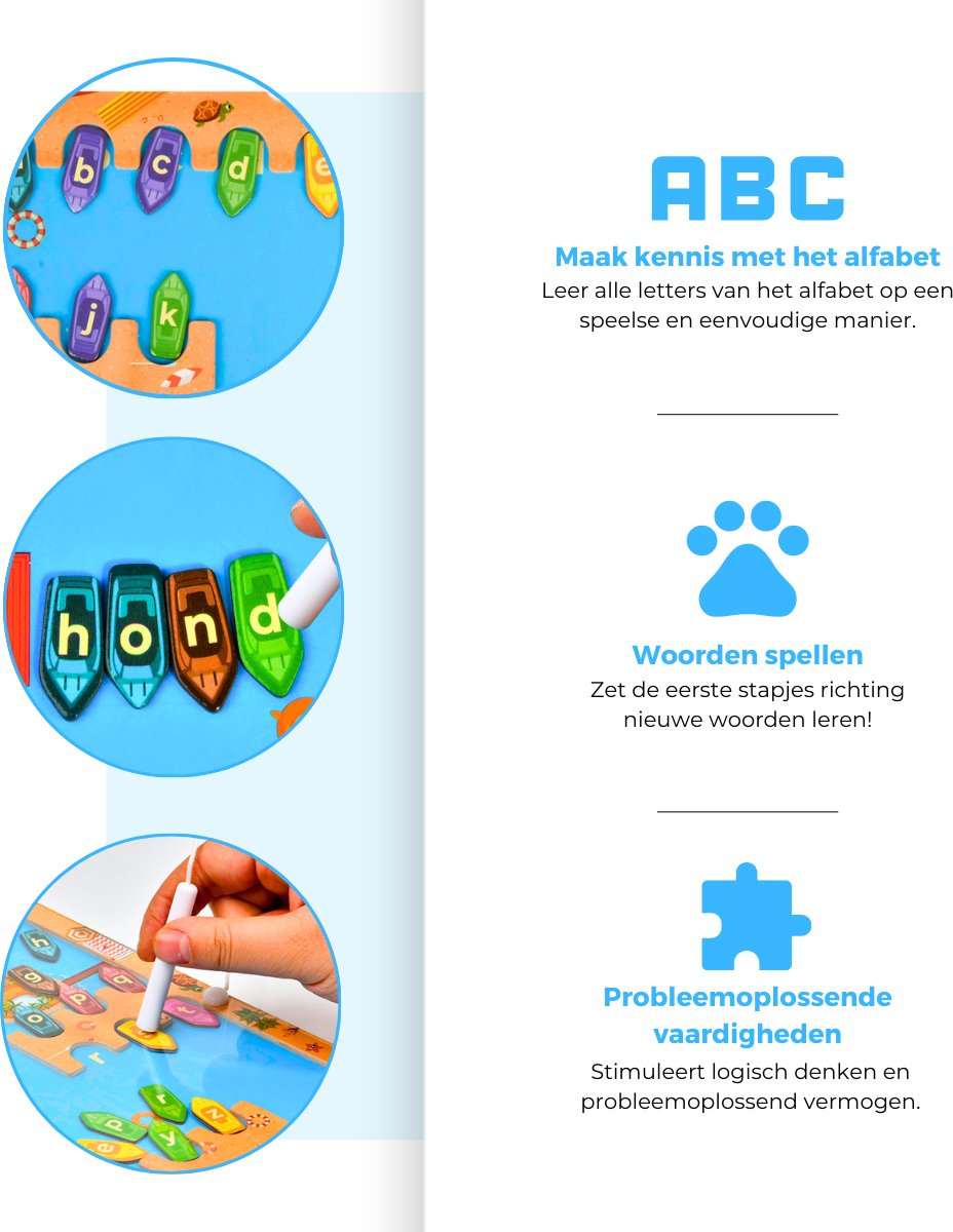 Mauzek® Magnetisch Doolhof Alfabet – Montessori speelgoed – Letters leren – Houten speelgoed – Magneetspel – Sensorisch speelgoed – Activiteitenbord – Magnetisch spel – Peuter – Voor onderweg – Jongens – Meisjes – 3 jaar – 4 jaar – 5 jaar – 6 jaar — afbeelding 3