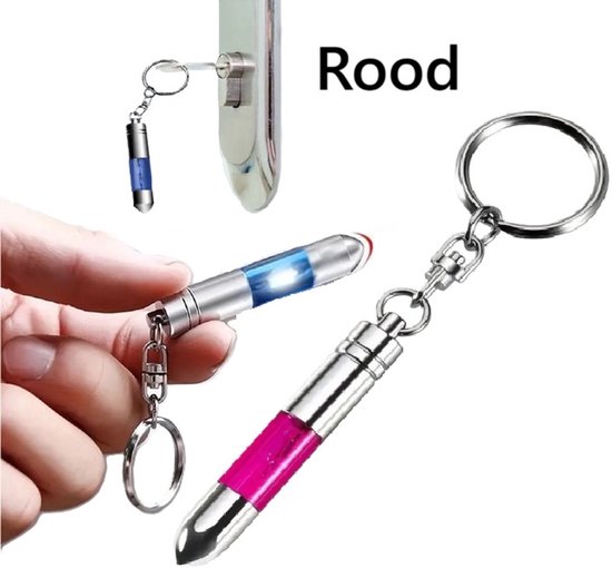 Antistatische Sleutelhanger I Anti Schock I Anti Elektrische Schokken I Kogel Model I Ontlading Statische Elektriciteit I RVS I Rood