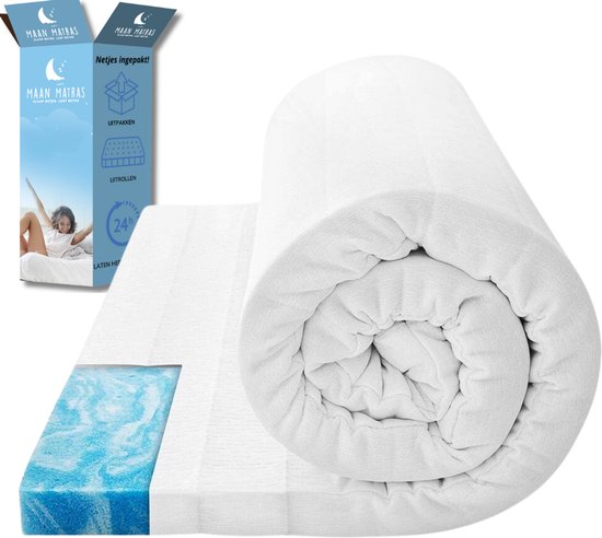 Maan matras® - Topper 120x200 - Hybrid Topmatras - Topdekmatras - 8cm dik - Hybrid zacht schuim - Afritsbaar en wasbaar - CertiPUR® Gecertificeerd - Matrastopper 120x200 cm