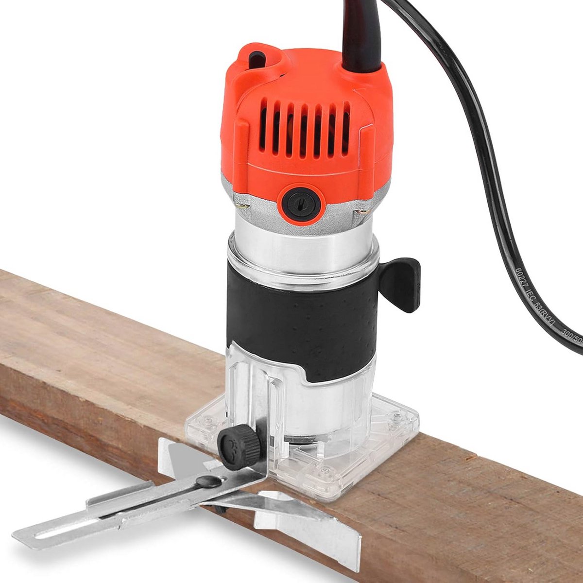 Professionele elektrische bovenfrees voor houtbewerking - 580W, 30.000 RPM, eenhandig en met transparante basis