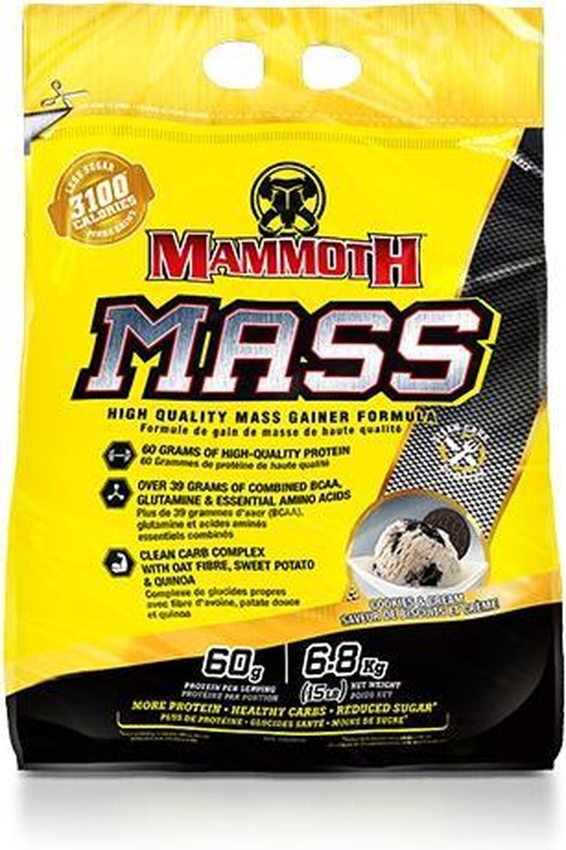 Goedkoopste Interactive Nutrition Mammoth Mass 2500 - Cookies - Weight Gainer / Mass Gainer - 6800 gram (21 shakes