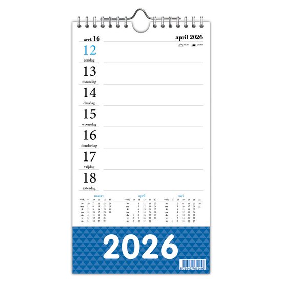 Couverture calendrier hebdomadaire spirale 2026
